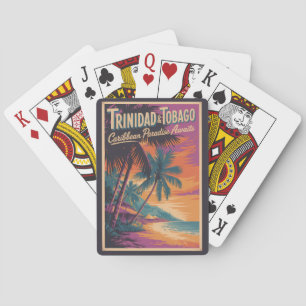 Trinidad och Tobago Landskapsillustration Resa Casinokort