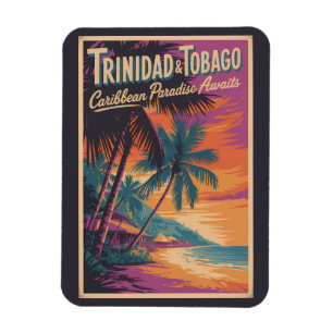 Trinidad och Tobago Landskapsillustration Resa Magnet