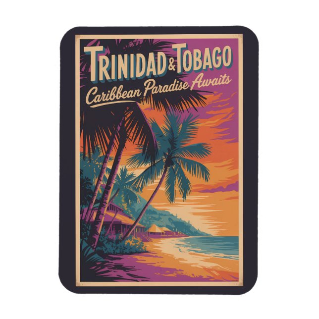 Trinidad och Tobago Landskapsillustration Resa Magnet (Vertikal)