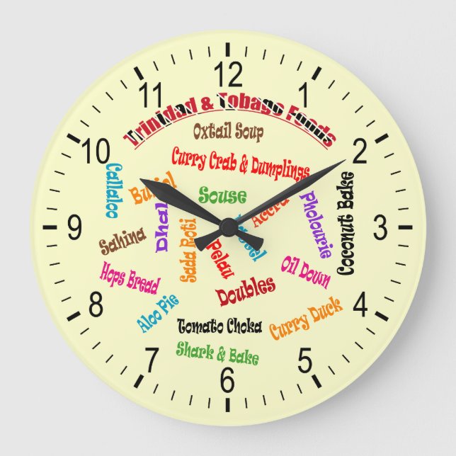 Trinidad och Tobago Local Mat Stor Klocka (Framsida)