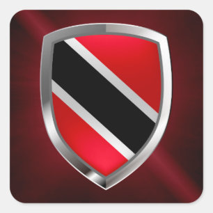 Trinidad och Tobago Metallic Emblem Fyrkantigt Klistermärke