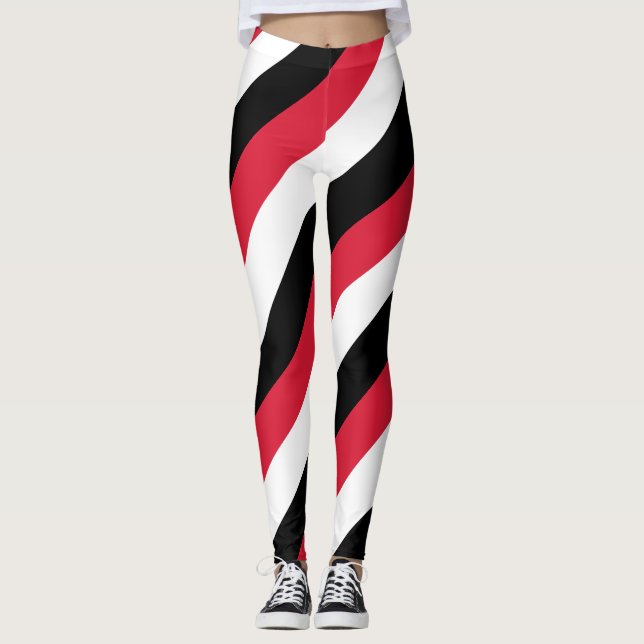 Trinidad och Tobago National Flagga Stripe L Leggings (Framsida)
