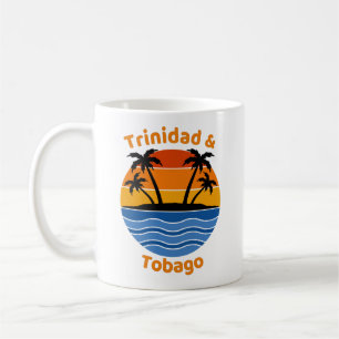 Trinidad och Tobago Retro Sunset Coffee Mugg