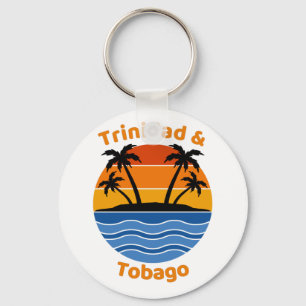 Trinidad och Tobago Retro Sunset Nyckelring