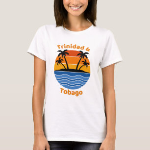 Trinidad och Tobago Retro Sunset T Shirt