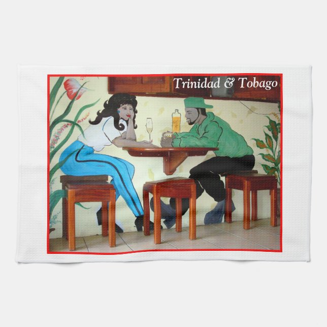 Trinidad och Tobago rom shoppar bilden Kökshandduk (Horisontell)