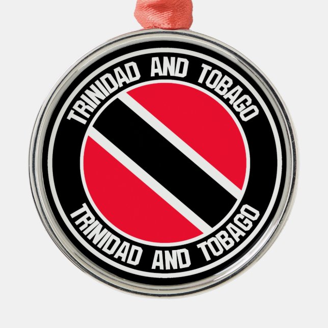 Trinidad och Tobago Round Emblem Julgransprydnad Metall (Framsidan)
