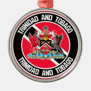 Trinidad och Tobago Round Emblem Julgransprydnad Metall