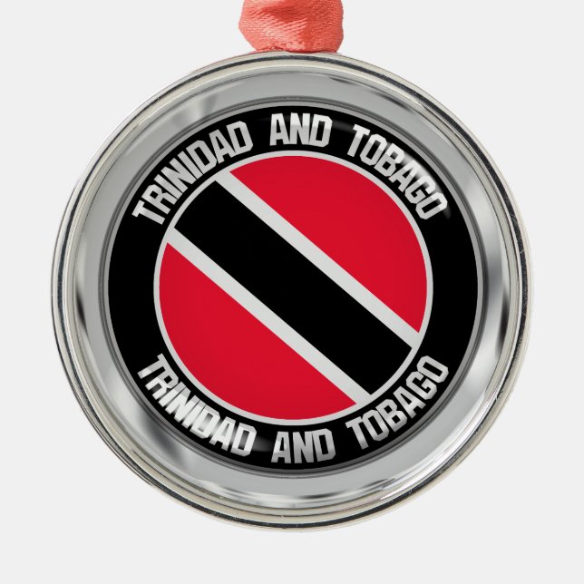 Trinidad och Tobago Round Emblem Julgransprydnad Metall (Framsidan)