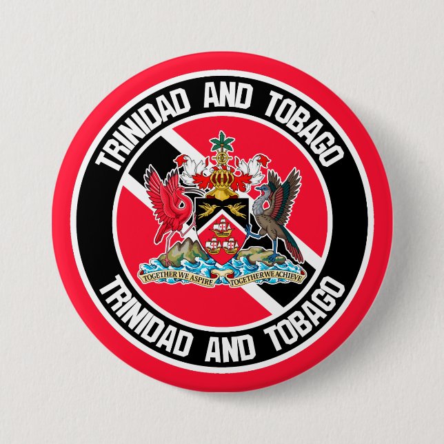 Trinidad och Tobago Round Emblem Knapp (Framsida)