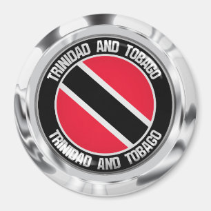 Trinidad och Tobago Round Emblem Magnet