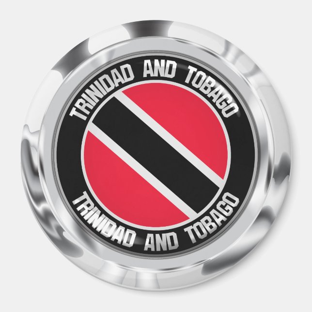Trinidad och Tobago Round Emblem Magnet (Framsidan)