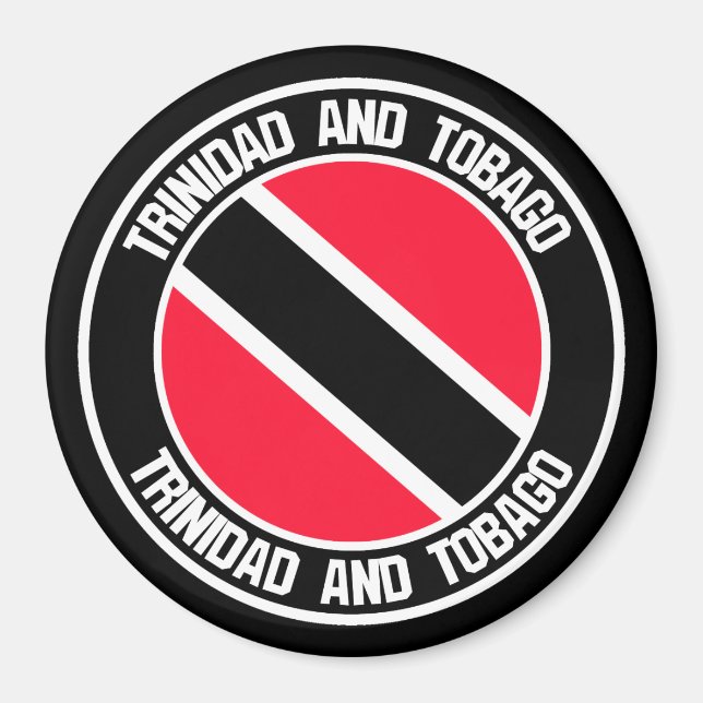 Trinidad och Tobago Round Emblem Magnet (Framsidan)