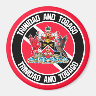 Trinidad och Tobago Round Emblem Magnet