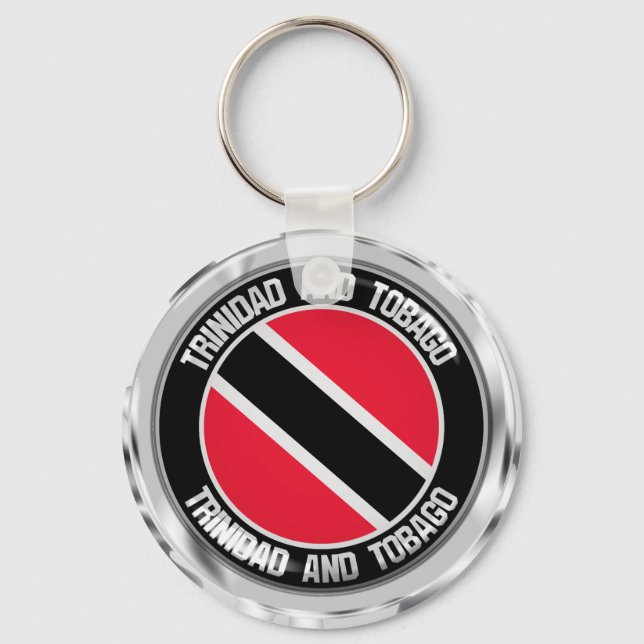 Trinidad och Tobago Round Emblem Nyckelring (Framsida)
