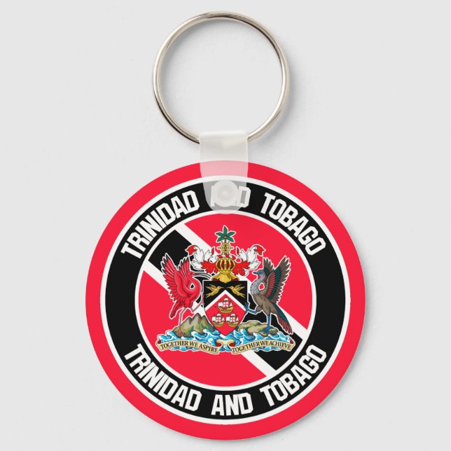 Trinidad och Tobago Round Emblem Nyckelring (Framsida)