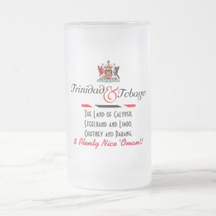 Trinidad och Tobago Souvenir Frostat Ölglas