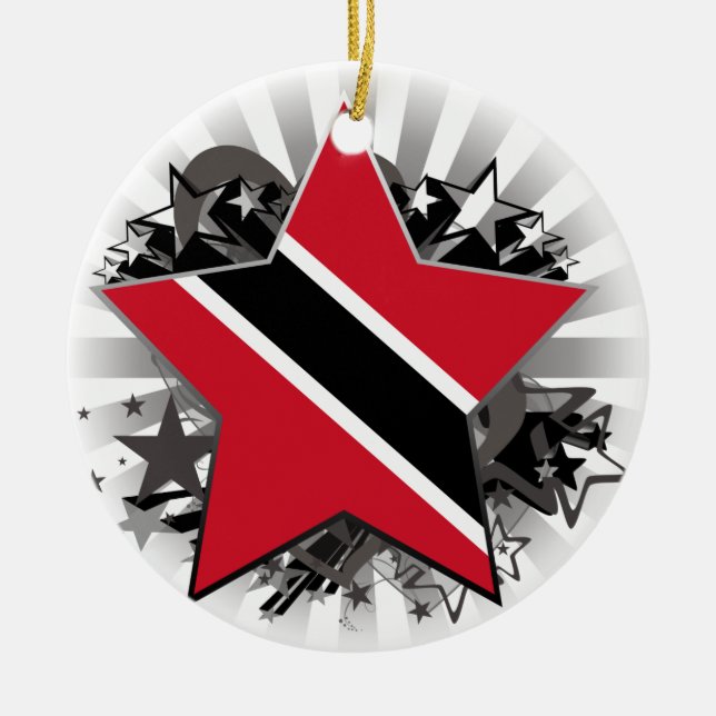 Trinidad och Tobago stjärna Julgransprydnad Keramik (Framsidan)