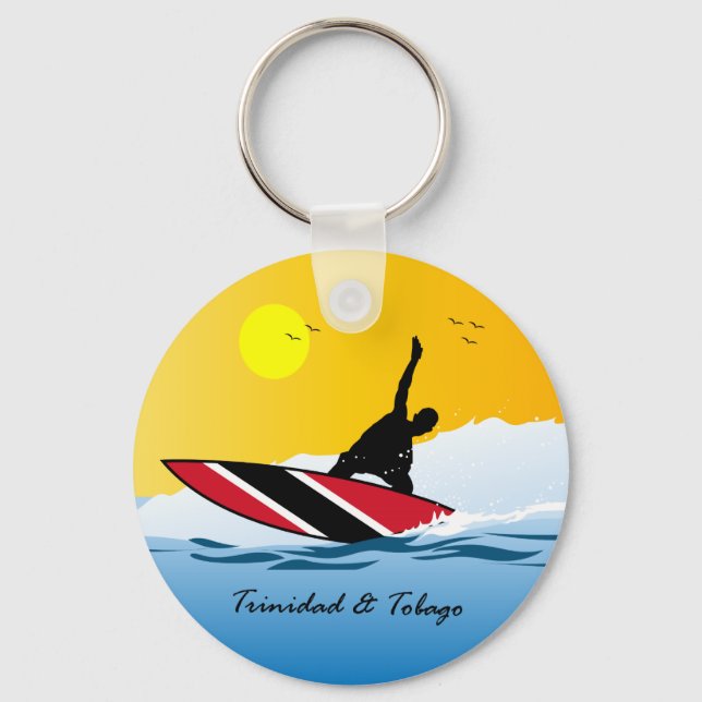 Trinidad och Tobago Toco Surfing Nyckelring (Framsida)