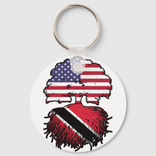 Trinidad och Tobago Trinidadian American USA Träd Nyckelring
