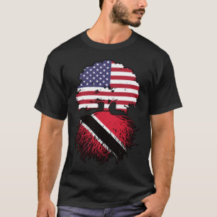 Trinidad och Tobago Trinidadian American USA Träd T Shirt