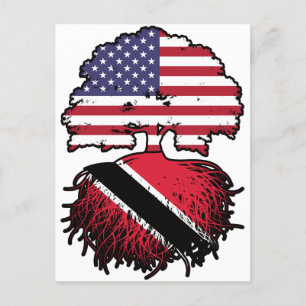 Trinidad och Tobago Trinidadian American USA Träd Vykort