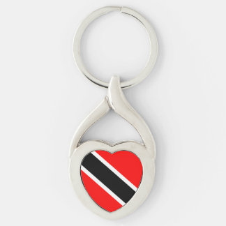 Trinidad och Tobago Twisted Heart Silverfärgad Nyckelring