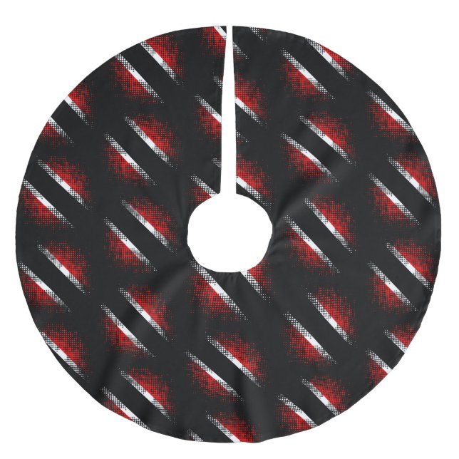 Trinidad och Tobagos flagga (prickmönster) Julgransmatta Borstad Polyester (Framsidan)