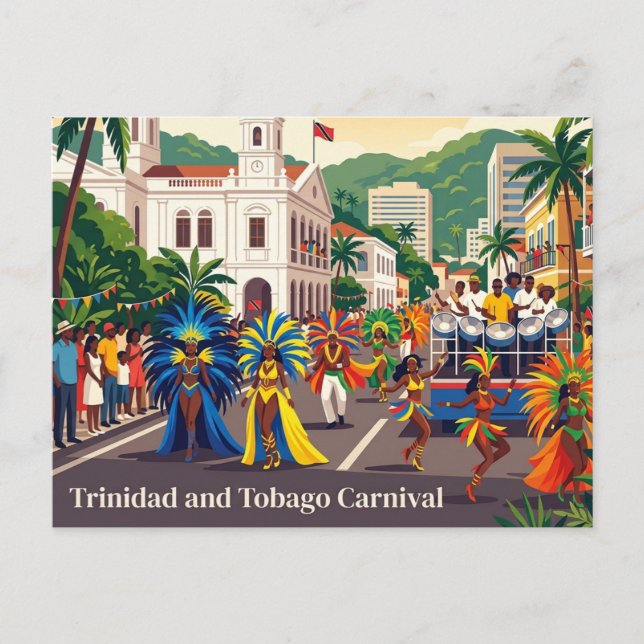 Trinidad och Tobagos karneval Vykort (Framsida)