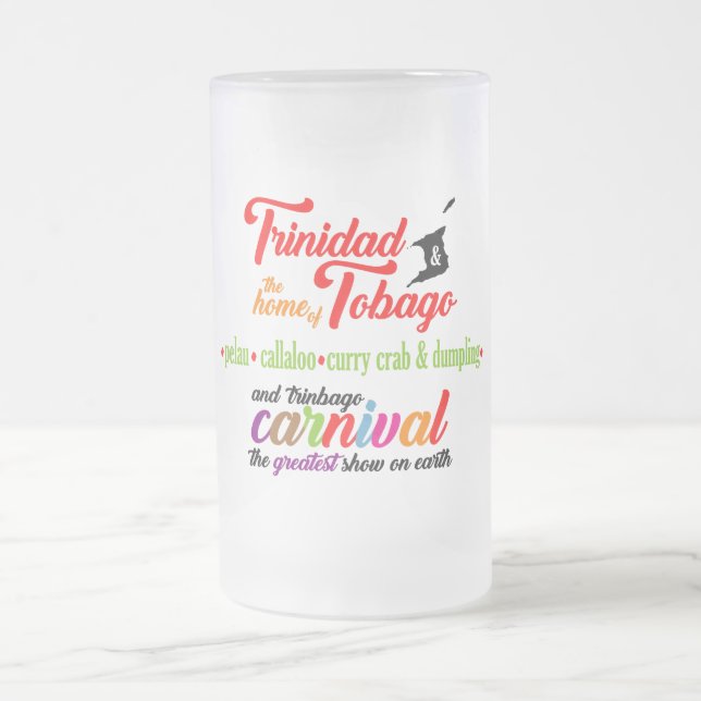 Trinidad och Tobagos karnevalfavoriträtter Frostat Ölglas (Center)