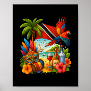 Trinidad och Togo Karibien Semester Trinidad Flagg Poster