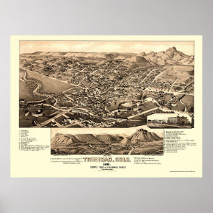Trinidad panorama- karta för CO - 1882 Poster