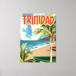 Trinidad tecknads reseaffisch canvastryck