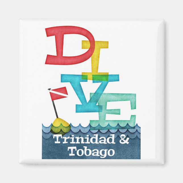 Trinidad & Tobago Dive - Färggrafik Magnet (Framsidan)