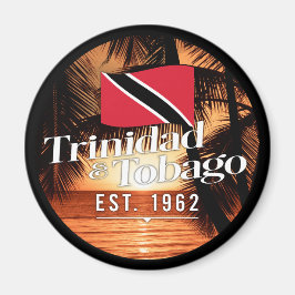 "Trinidad & Tobago Est. 1962-tums solnedgång med F Magnet