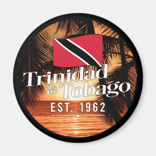 "Trinidad & Tobago Est. 1962-tums solnedgång med F Magnet
