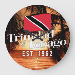 "Trinidad & Tobago Est. 1962-tums solnedgång med F Stor Klocka