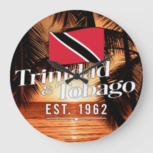 "Trinidad & Tobago Est. 1962-tums solnedgång med F Stor Klocka