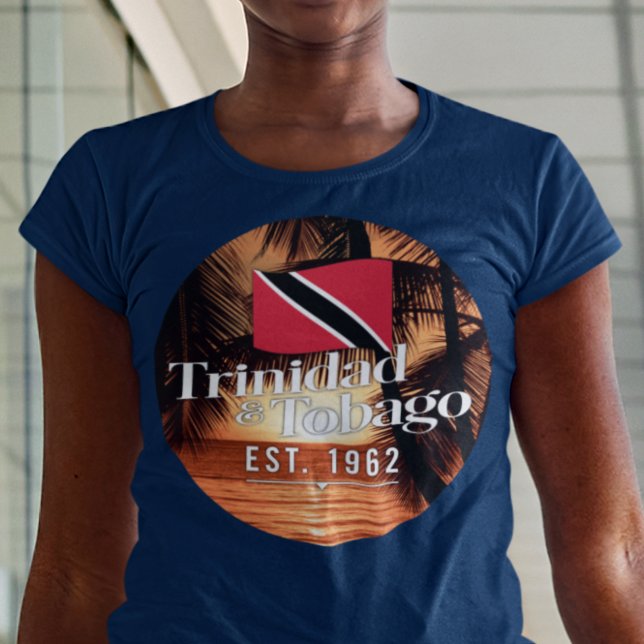 "Trinidad & Tobago Est. 1962-tums solnedgång med F T Shirt (Skapare uppladdad)