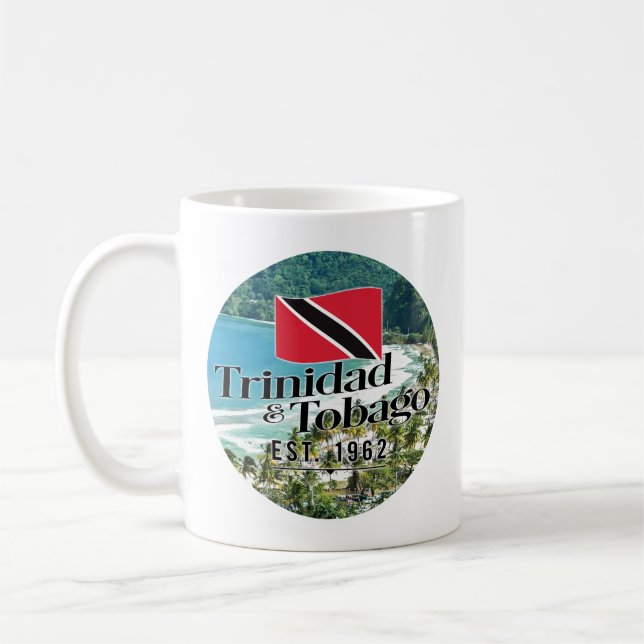 "Trinidad & Tobago Est. 1962-tumsfack med Flagga Kaffemugg (Vänster)