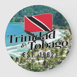 "Trinidad & Tobago Est. 1962-tumsfack med Flagga Stor Klocka