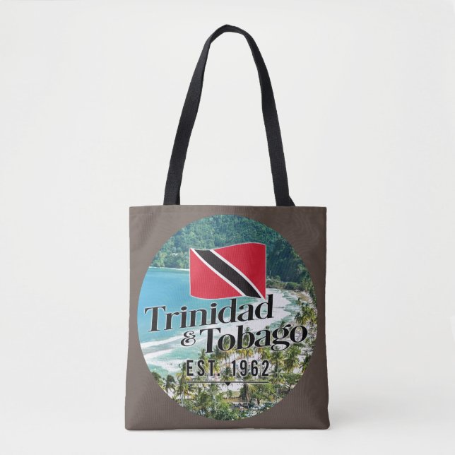 "Trinidad & Tobago Est. 1962-tumsfack med Flagga Tygkasse (Framsida)