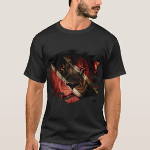 Trinidad & Tobago flagga & afrikansk lejon bild T Shirt