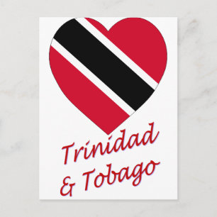 Trinidad & Tobago Flagga Heart Vykort