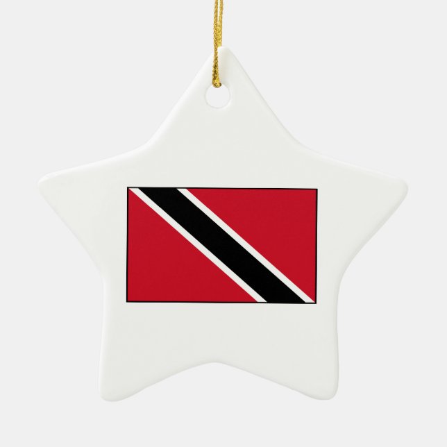 Trinidad & Tobago flagga Julgransprydnad Keramik (Framsidan)