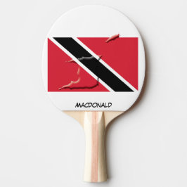TRINIDAD TOBAGO FLAGGA & KARTA Personlig Pingisracket