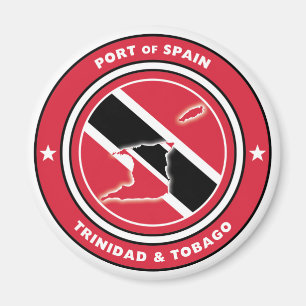 Trinidad & Tobago Flagga och Flagga Karta Magnet