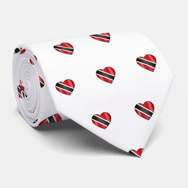 Trinidad & Tobago Flagga på VIT  Slips (Rullad)