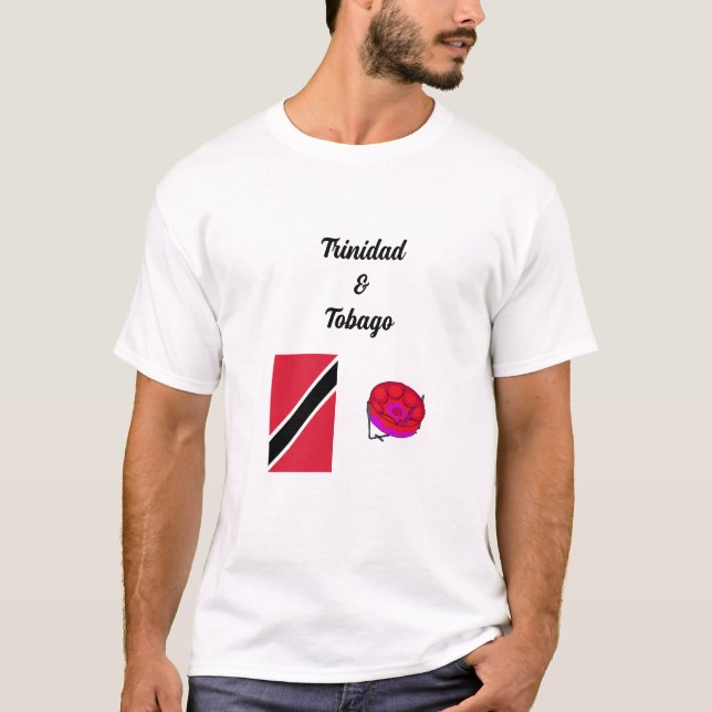 Trinidad & Tobago Flagga & Pan  T Shirt (Framsida)