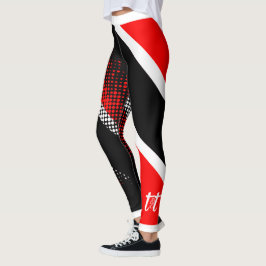 Trinidad & Tobago-flaggor och monogram Leggings